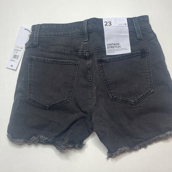 NWT joes jeans roulette raw hem black denim shorts size 23 - Picture 8 of 9